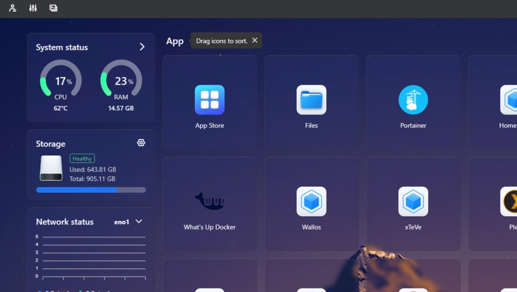 TDS CasaOS dashboard